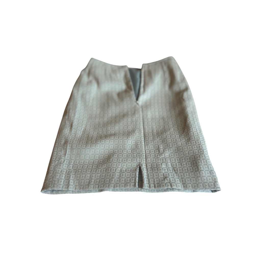 Vera Wang Lavender Label Women's Mini Skirt Geometric Pattern Blue Grey Size 2P